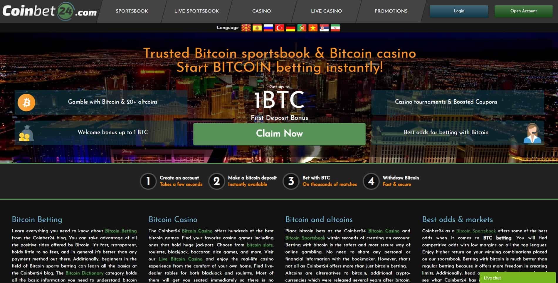 Coinbet24 front page