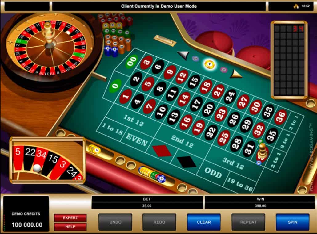 Online roulette table