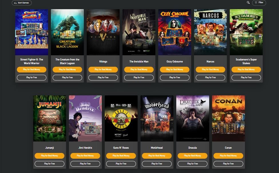 List of branded slot games by Netent