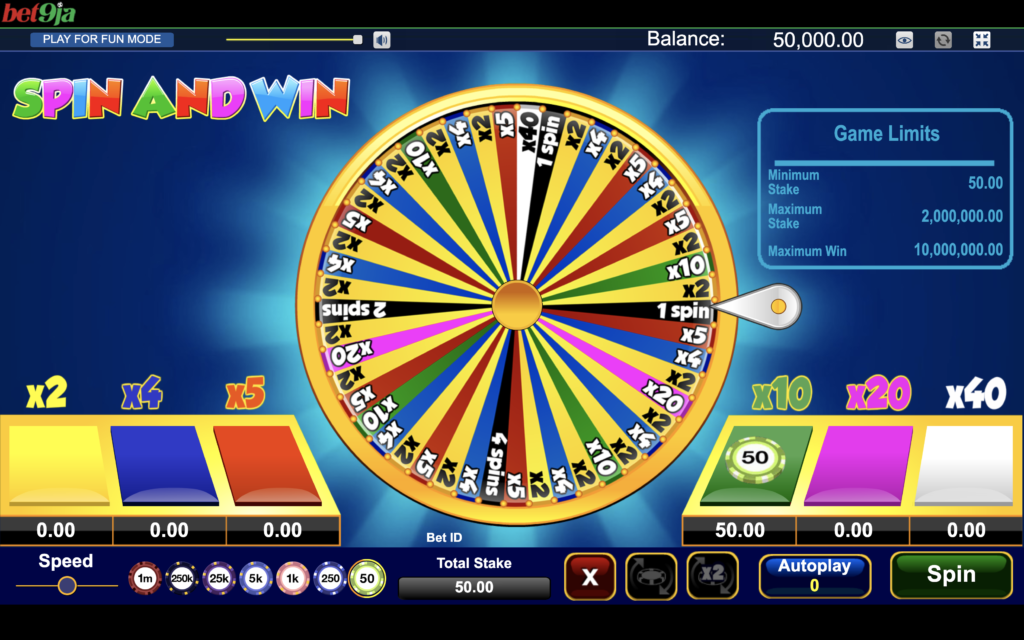 Spin and win Bet9ja game