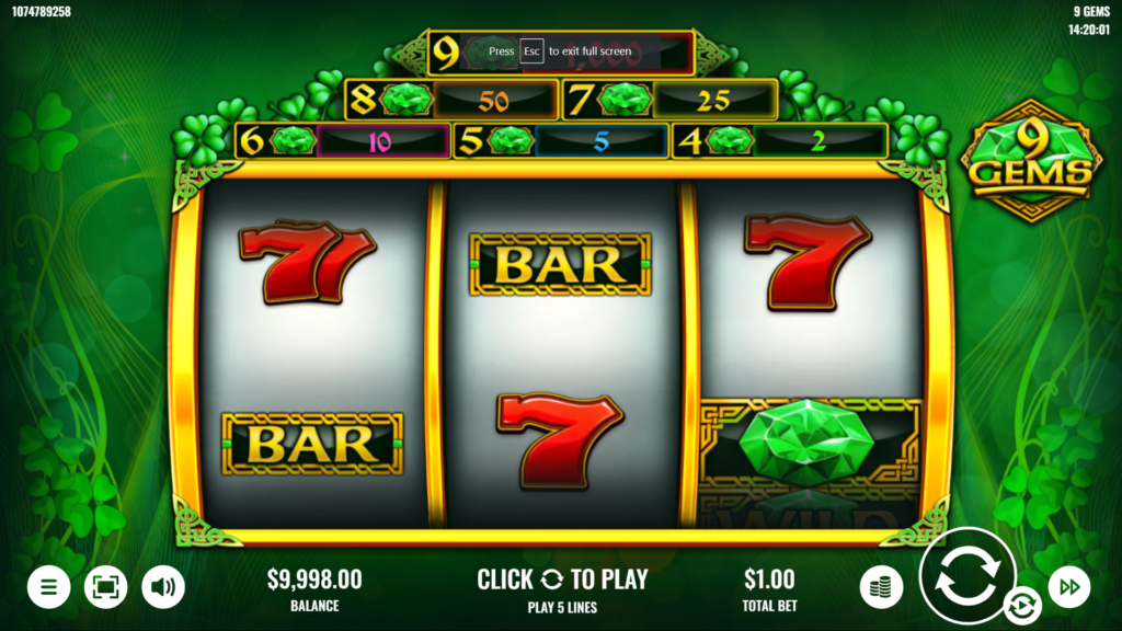 9 Gems slot gameplay