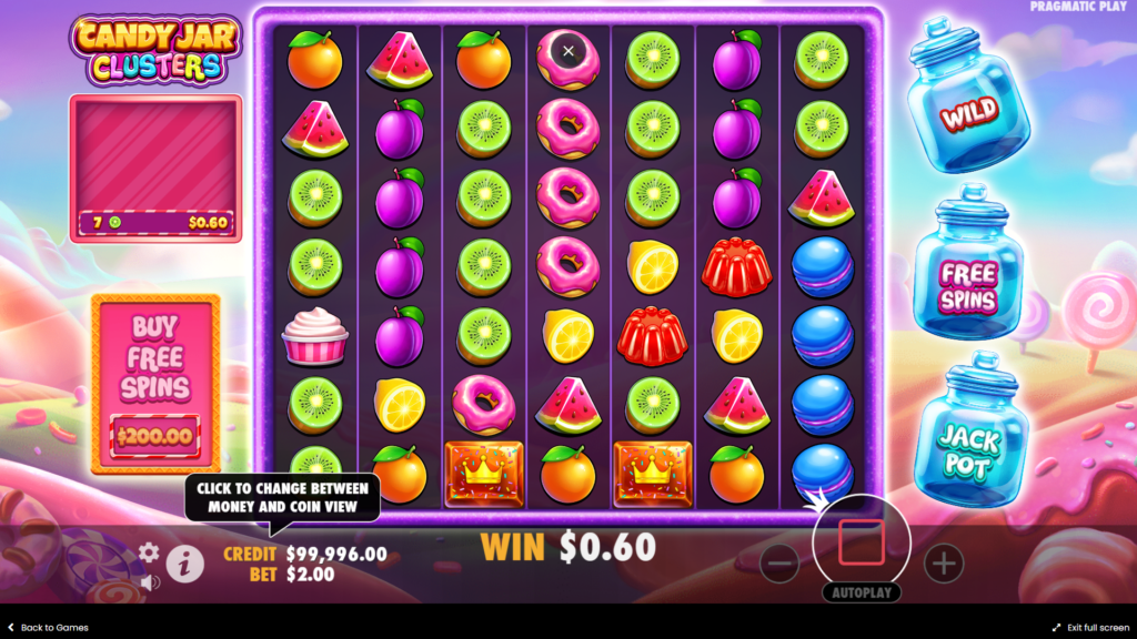 Candy Jas Clusters gameplay