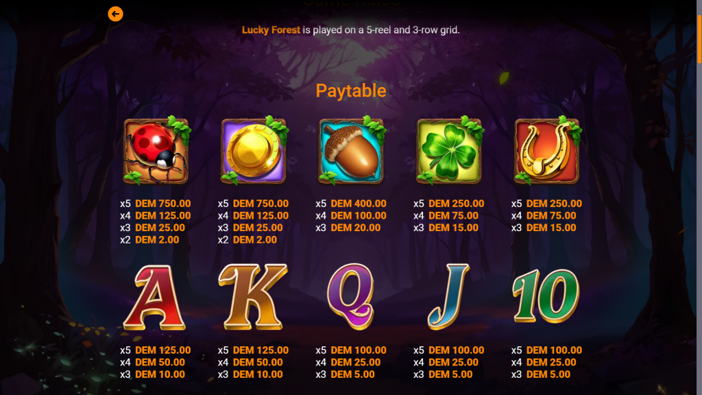 Lucky Forest Slot Symbols